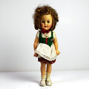Vintage 1960s Shirley Temple Ideal Doll 14" Toy Collectible In Red Outfit